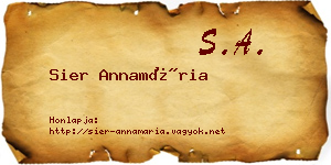 Sier Annamária névjegykártya